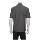Chef Works SKS003BLKXS Detroit Short-Sleeve Denim Shirt Striped Black XS