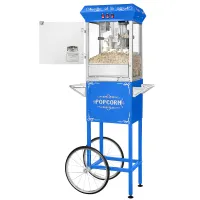 Great Northern 83-DT5632 Carnival 8oz Popcorn Machine with Cart Blue
