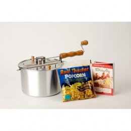 Wabash 24000-ND Silver Whirley Pop Stovetop Popcorn Popper, 6 Qt.