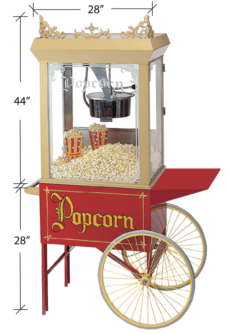 Gold Medal 20142015 Gay 90'S Whiz Bang 12oz. Popcorn Machine w/ Cart